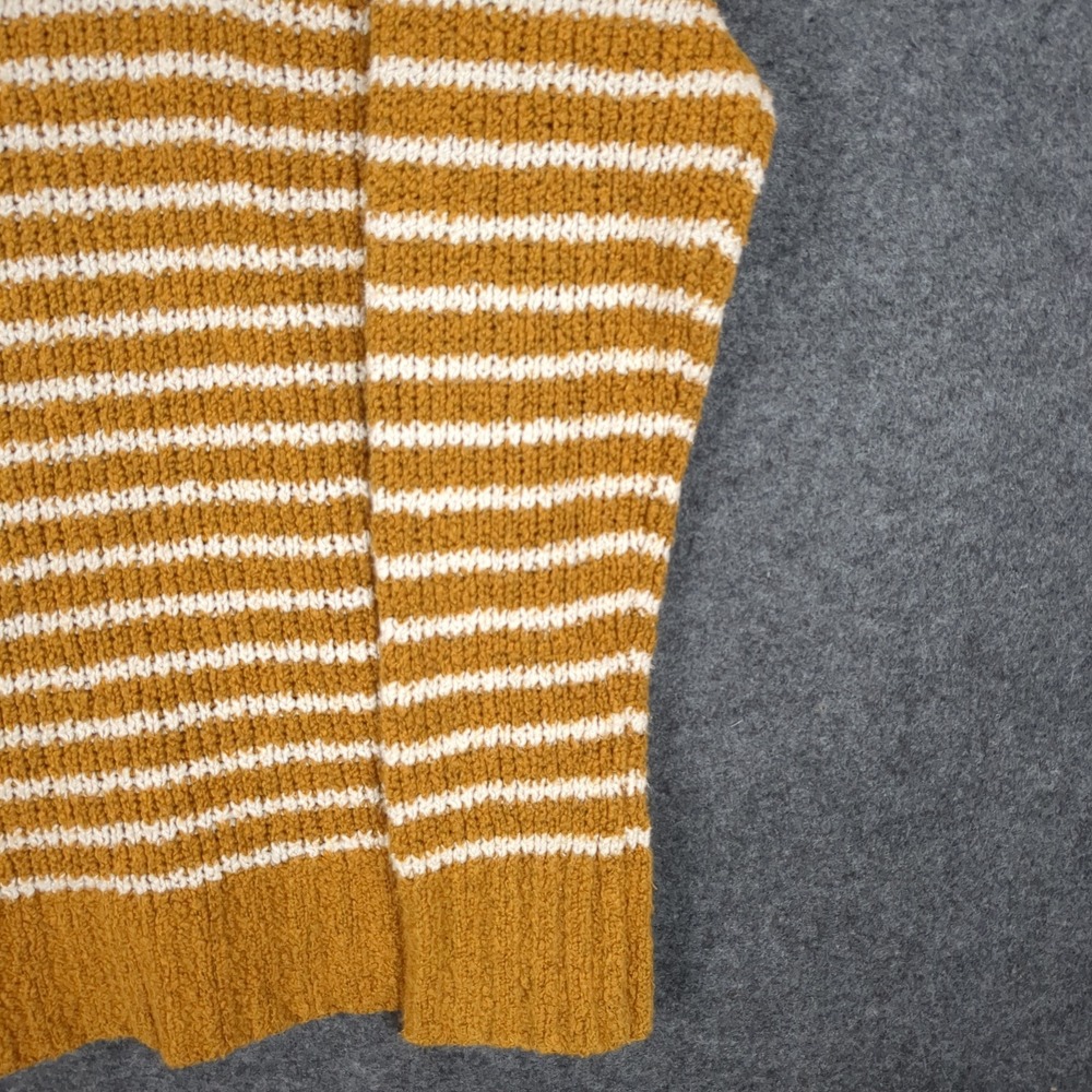 American Eagle Mustard Yellow Striped Henley Sweater Jegging Fit Womens Small - Picture 4 of 11